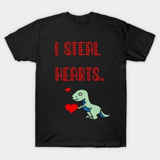 I i Steal Hearts Trex Dino Cute Baby Boy Valentines Day Gift 2021 T-Shirt